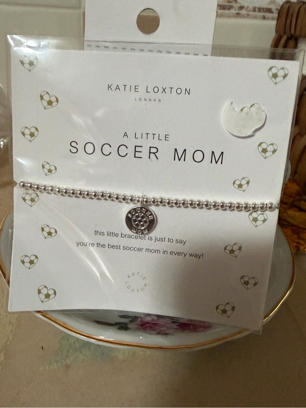 Katie Loxton Silver Beaded Soccer Mom Charm Bracelet